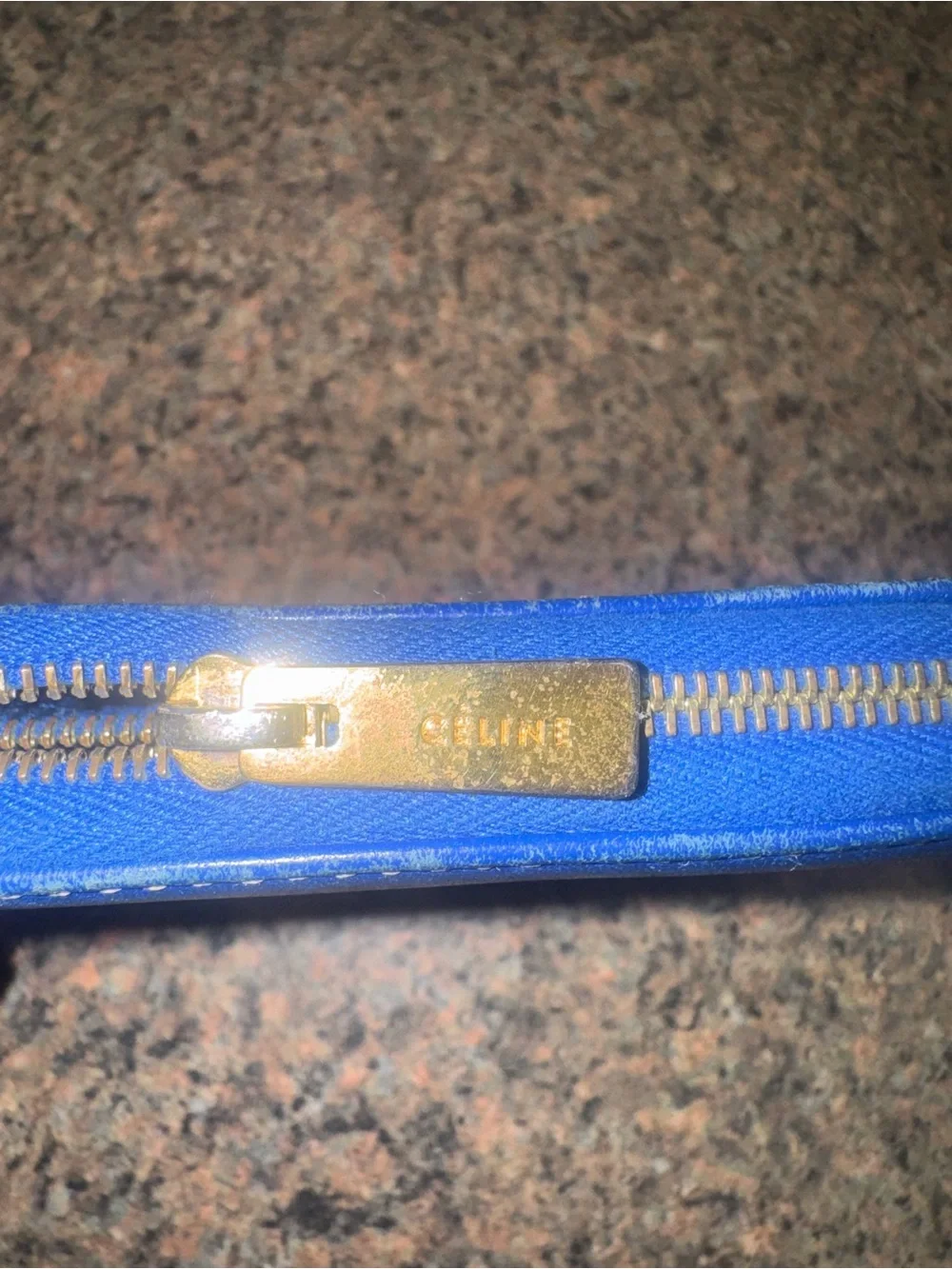 Celine Electric Blue Leather Zip long wallet - Picture 3 of 6